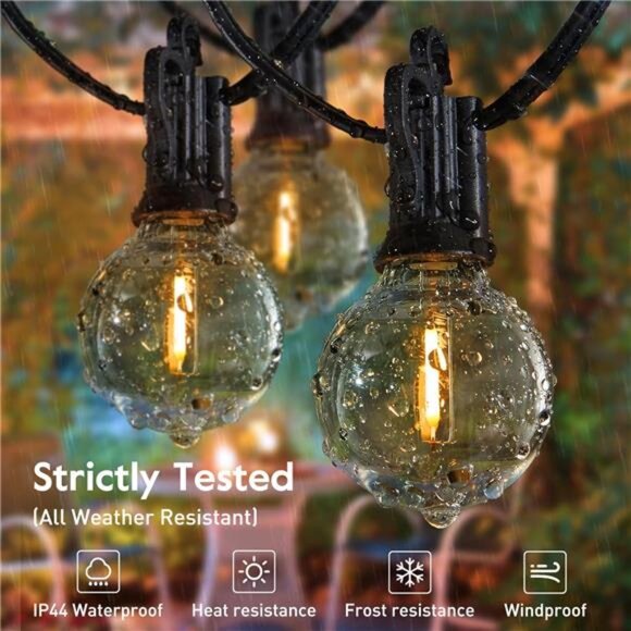 Outdoor String Lights - Waterproof Globe Patio Lights 30 Ft with 30 Ft - Picture 5 of 7